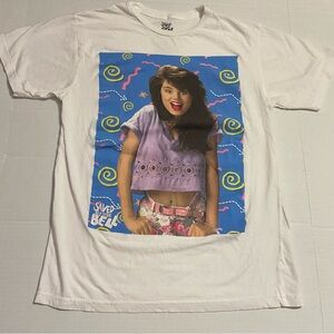 Kelly kapowski White Graphic Tee saved by the bell cotton T shirt m